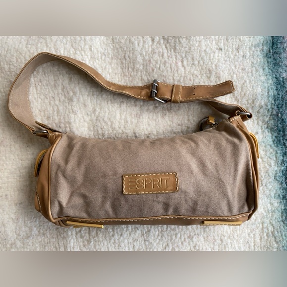 NWT Y2K Espirit Mocha Brown & Faux Leather Handbag - Picture 1 of 8